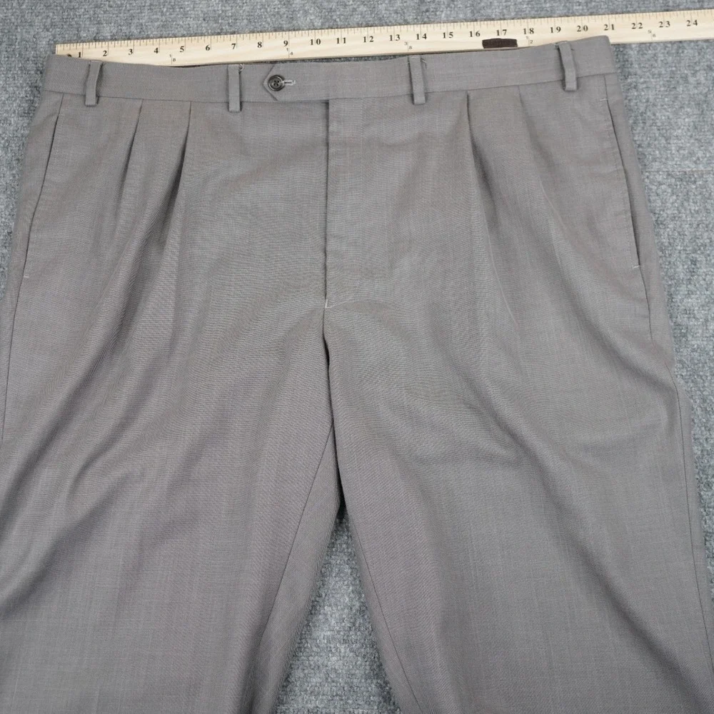 Lauren‎ Ralph Lauren Dress Pants Mens 44x31 Taupe Grey Double Pleated Wool Blend
